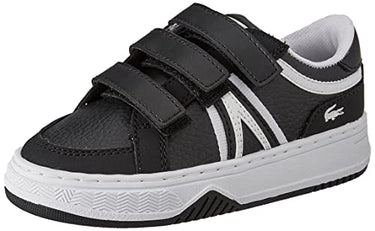 Lacoste Unisex - Baby Low-Top Sneaker L001 222 1 Sui, Toddler Low Shoes, Crawling Shoes, Low Shoes, Street Shoes, BLACK/White (312), 21 on Sale